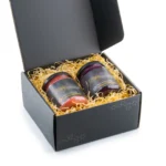 Himbeere und Heidelbeere in Blütenhonig im Geschenkset